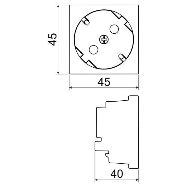 Розетка модульна 45х45, з заземленням, червона; Серія Quadro ; QS 45X45 C_BB фото