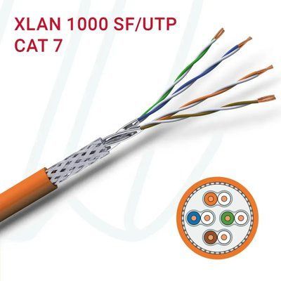 Кабель VOKA-LAN XLAN 1000 S/FTP 4X2XAWG23/1 Cat.7 FRNC Dca помаранчевий 17020350 фото