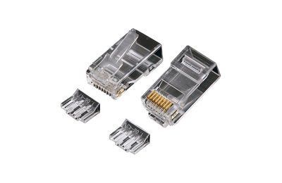 Конектор RJ-45 Кат.6 UTP, 50Мкн з вставкою, (OK-J200), OK-NET 681-3200 фото