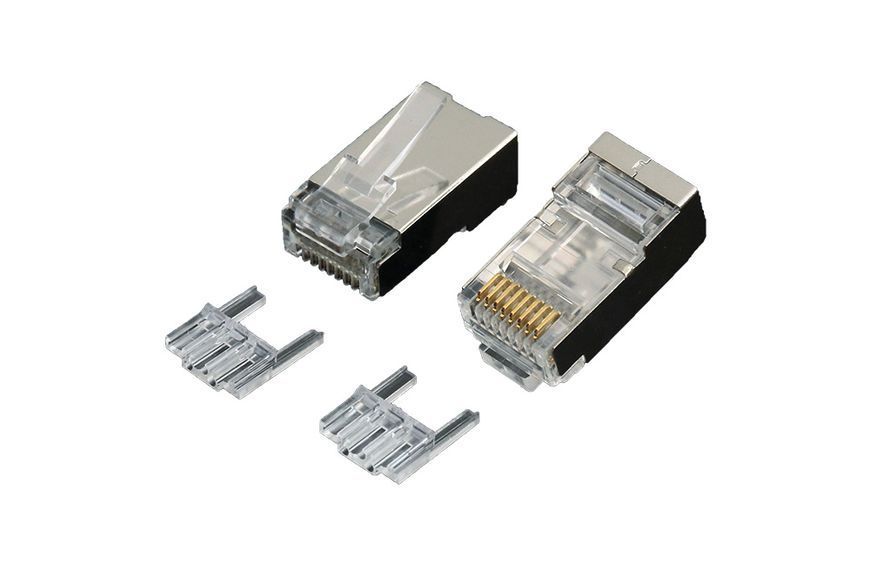 Конектор RJ-45 Кат.6 FTP, 50Мкн з вставкою, (OK-J201), OK-NET 681-3201 фото Конектор RJ-45 Кат.6 FTP, 50Мкн з вставкою, (OK-J201), OK-NET 681-3201 фото