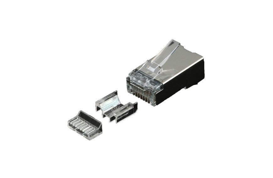 Конектор RJ-45 Кат.6a FTP, 50Мкн з двома вставками, (OK-J202), OK-NET 681-3202 фото Конектор RJ-45 Кат.6a FTP, 50Мкн з двома вставками, (OK-J202), OK-NET 681-3202 фото