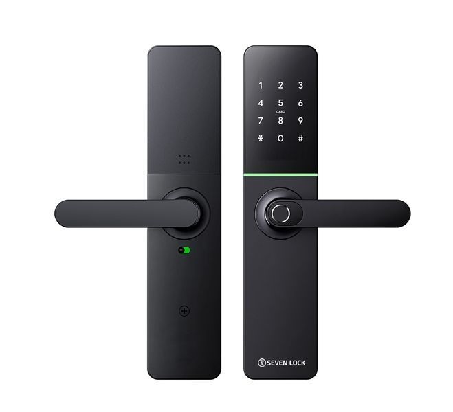 Розумний дверний біометричний замок SEVEN LOCK SL-7779BFW black (без врізної частини) SL7779BFWb фото