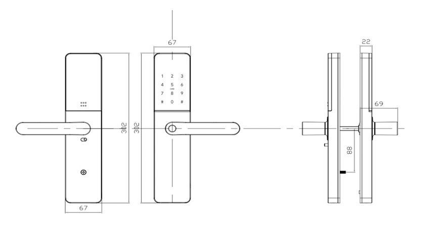 Розумний дверний біометричний замок SEVEN LOCK SL-7779BFW black (без врізної частини) SL7779BFWb фото