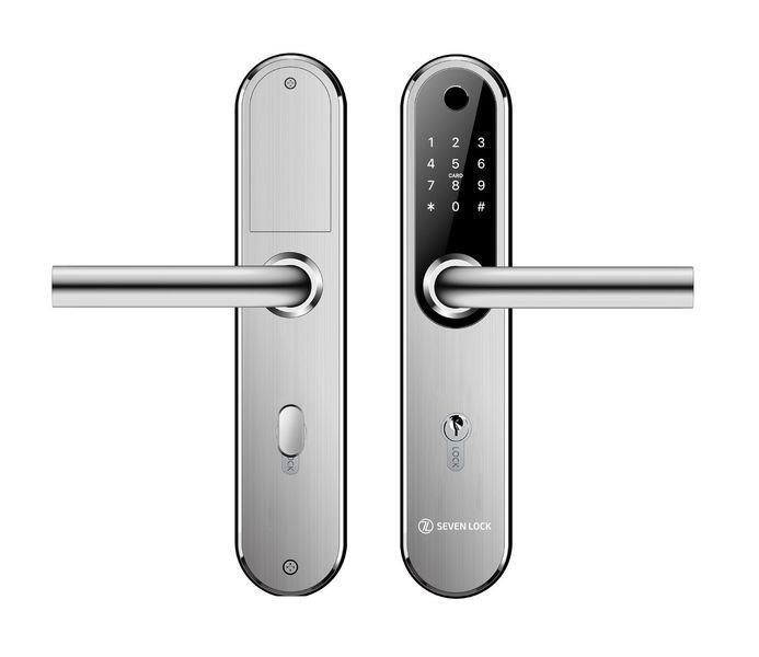 Розумний дверний біометричний замок SEVEN LOCK SL-7768BF (85мм) silver (без врізної частини) SL7768BF(85)s фото