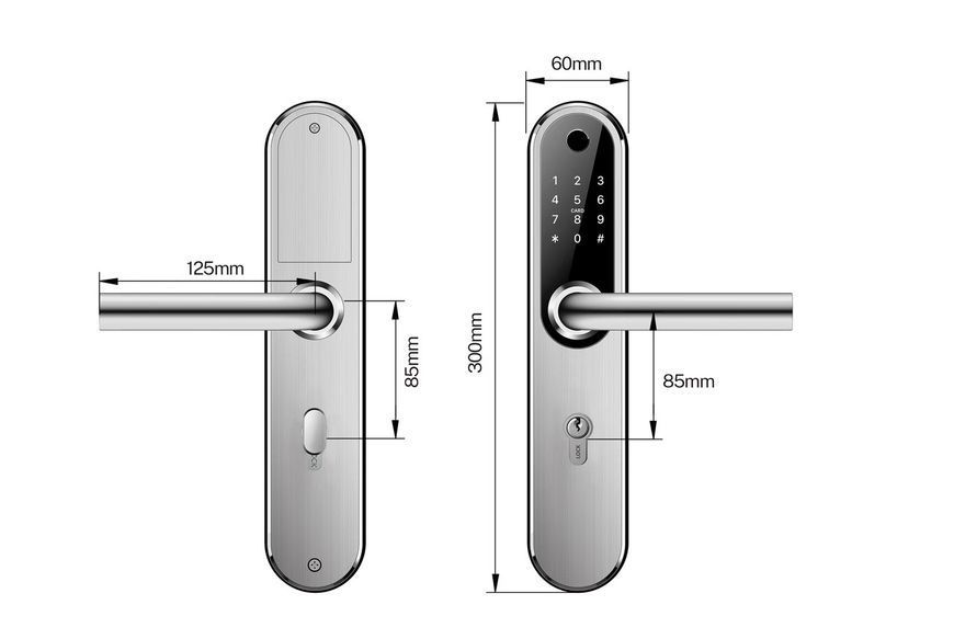 Розумний дверний біометричний замок SEVEN LOCK SL-7768BF (85мм) silver (без врізної частини) SL7768BF(85)s фото