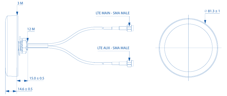 COMBO MIMO 4G/3G LTE антена PR1KCL25 Teltonika PR1KCL25 фото