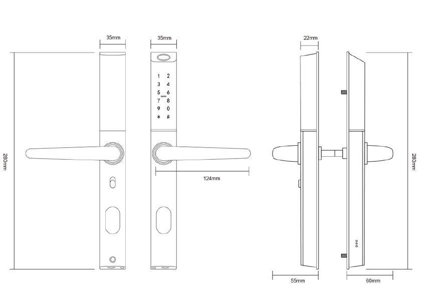 Розумний дверний біометричний замок SEVEN LOCK SL-7763BF black (без врізної частини) SL7763BFb фото