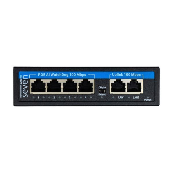 PoE комутатор (switch) 4 порти SEVEN P-7324 P7324 фото
