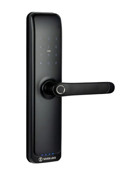 Розумний дверний біометричний замок SEVEN LOCK SL-7767BFW black (врізна частина 7068) SL7767BFWb(7068) фото