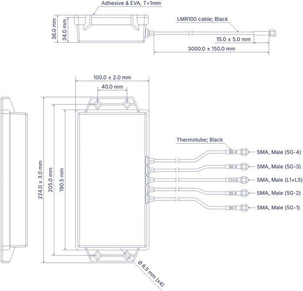 COMBO MIMO 5G LTE/GNSS антена PR1KCN40 Teltonika PR1KCN40 фото