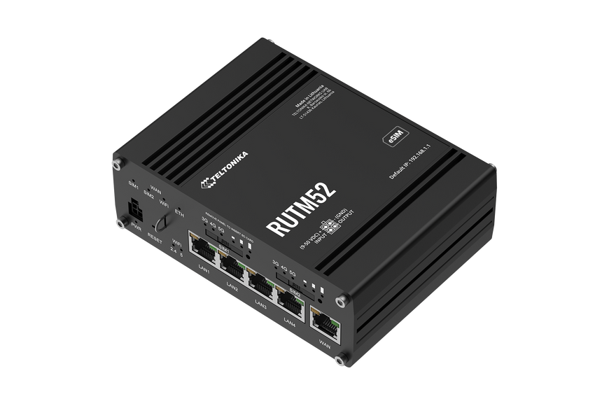 RUTM52 Промисловий Dual 5G, Wi-Fi 5, eSIM, GNSS маршрутизатор Teltonika RUTM52 фото
