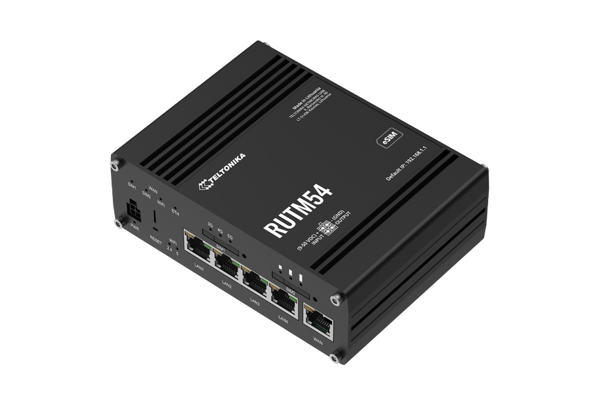 RUTM54 Промисловий 5G, Wi-Fi 5, eSIM, GNSS, USB маршрутизатор Teltonika RUTM54 фото