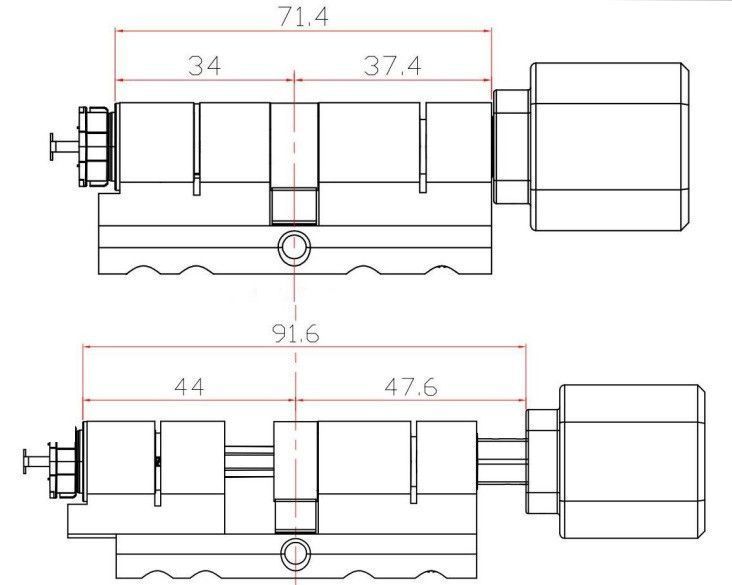 Розумний дверний біометричний замок (циліндр) SEVEN LOCK SL-7774BF silver (35-90мм) SL7774BFs90 фото