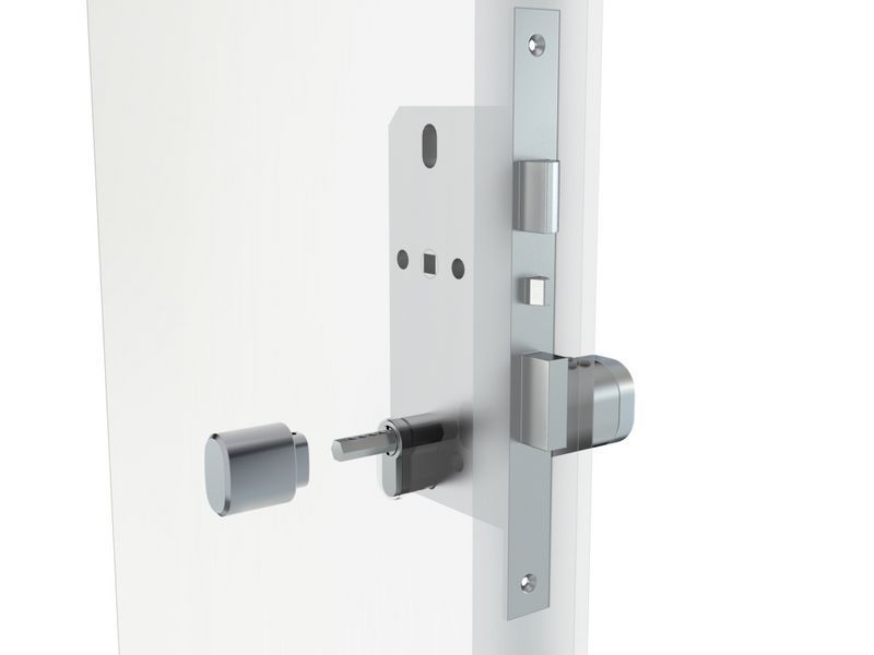 Розумний дверний біометричний замок (циліндр) SEVEN LOCK SL-7774BF silver (35-90мм) SL7774BFs90 фото