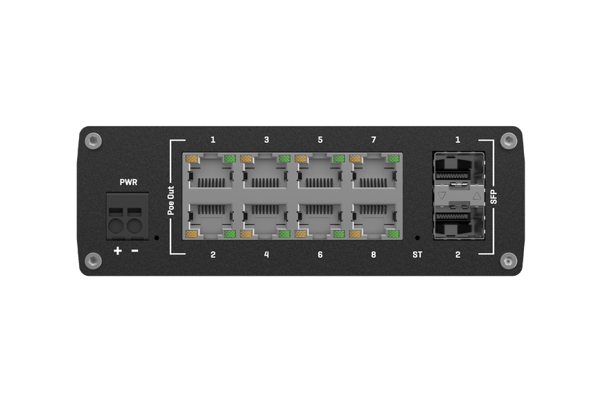 TSW202 8х1000Mb Промисловий PoE+ SFP комутатор на DIN-рейку Teltonika TSW202 фото