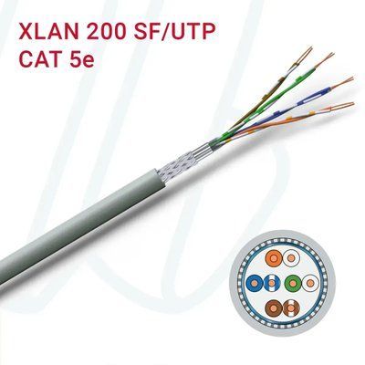 Кабель VOKA-LAN XLAN 200 SF/UTP 4X2XAWG24/1 Cat.5e сірий 17011305 фото