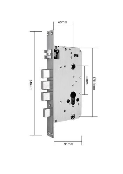 Розумний дверний біометричний замок SEVEN LOCK SL-7767BF black (врізна частина 6068) SL7767BFb(6068) фото