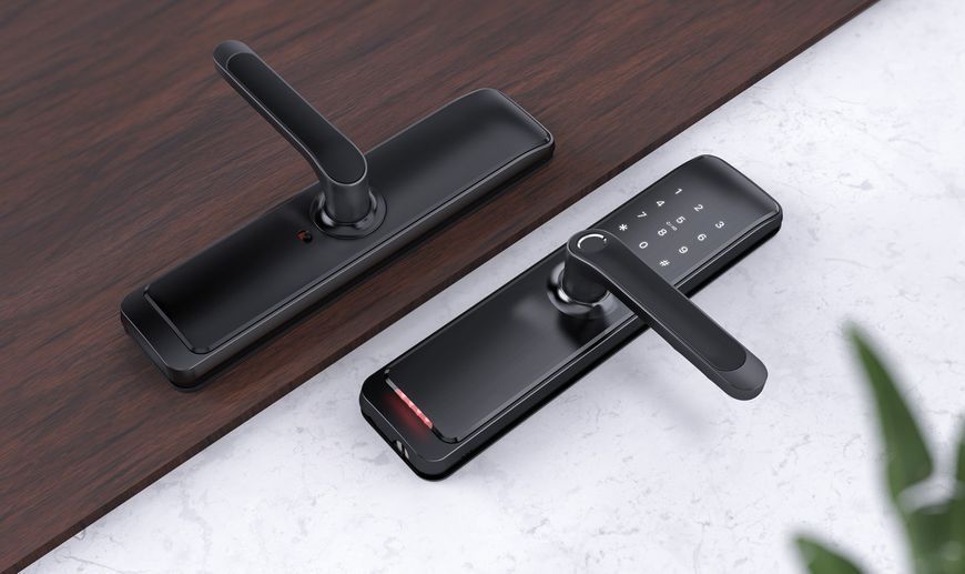 Розумний дверний біометричний замок SEVEN LOCK SL-7767BF black (врізна частина 6068) SL7767BFb(6068) фото