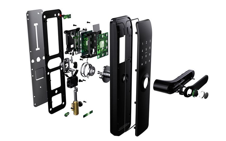 Розумний дверний біометричний замок SEVEN LOCK SL-7767BF black (врізна частина 6068) SL7767BFb(6068) фото