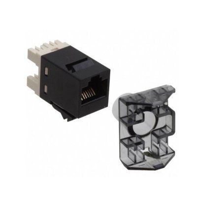 Модульне гніздо, RJ45 (8p8c) Cat.6 UTP SL, black 1375055-2 фото
