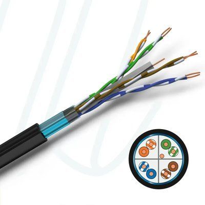 Кабель VOKA-LAN XLAN 350 F/UTP OUTDOOR 4X2XAWG24/1 Cat.6 PE Fca чорний RAL 9005 17020904 фото