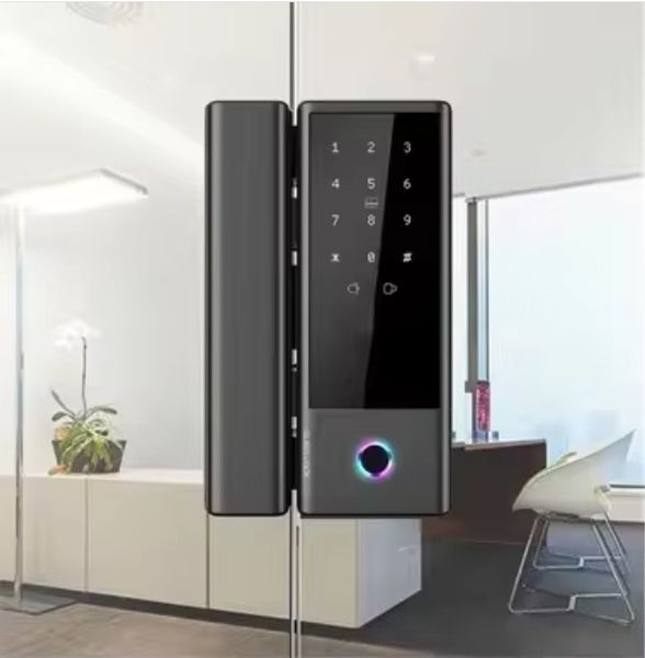 Розумний біометричний замок на скляні двері SEVEN LOCK SL-7776BF black SL7776BFb фото