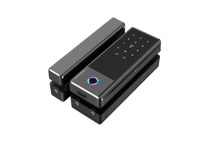 Розумний біометричний замок на скляні двері SEVEN LOCK SL-7776BF black SL7776BFb фото