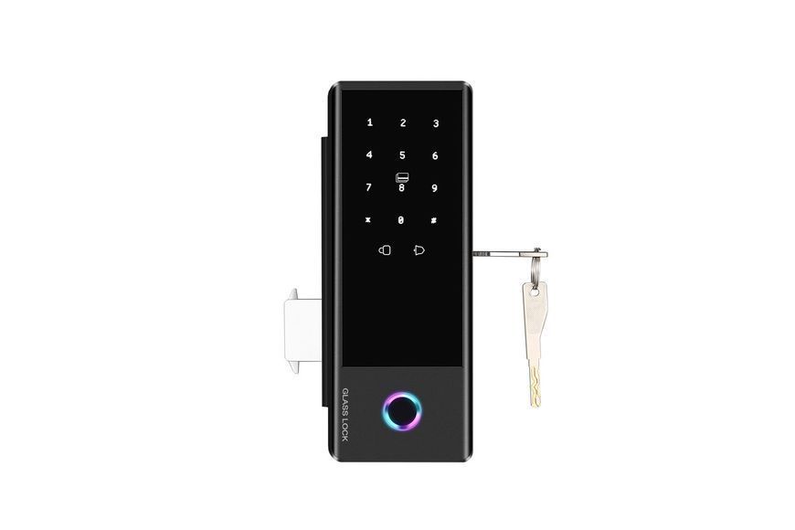 Розумний біометричний замок на скляні двері SEVEN LOCK SL-7776BF black SL7776BFb фото