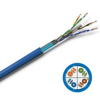 Кабель VOKA-LAN 350 F/UTP 4X2XAWG24/1 Cat.6A LSZH блакитний 17020905 фото