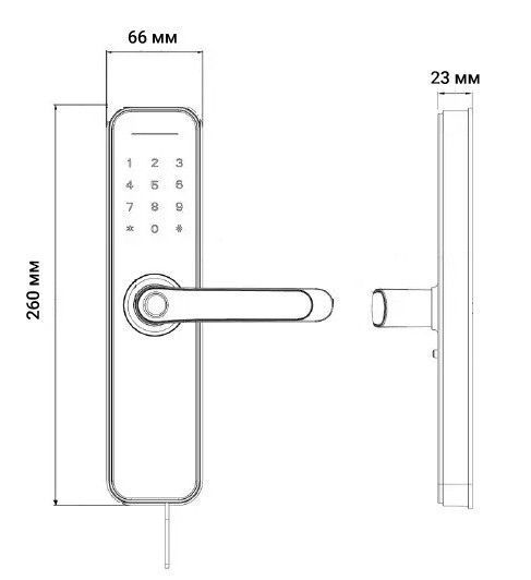 Розумний дверний біометричний замок SEVEN LOCK SL-7740BF grey (врізна частина 5050) SL7740BFg фото