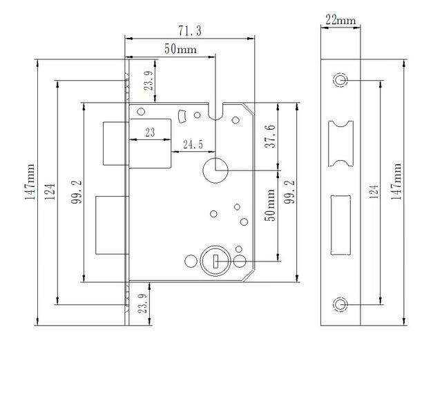 Розумний дверний біометричний замок SEVEN LOCK SL-7740BF grey (врізна частина 5050) SL7740BFg фото